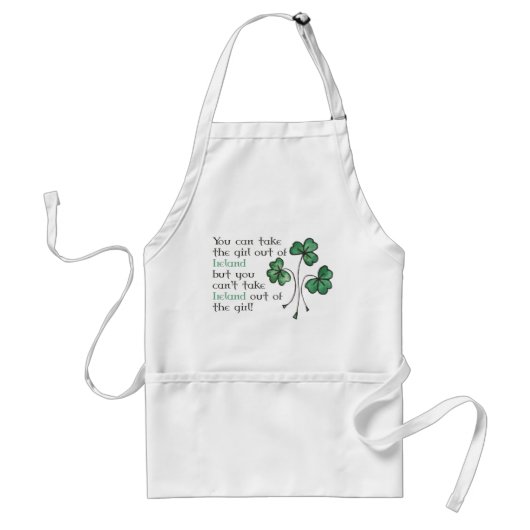 Groene Shamrocks Iers Meisje Quote Stevig Schort (Voorkant)
