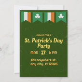 Groene Shamrocks Ierse St. Patricks Dag Feest Kaart (Voorkant)