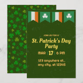 Groene Shamrocks Ierse St. Patricks Dag Feest Kaart (Voorkant / Achterkant)