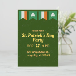 Groene Shamrocks Ierse St. Patricks Dag Feest  Kaart