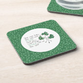 Groene Shamrocks Irish Girl Quote Set Onderzetters (Linkerzijde)
