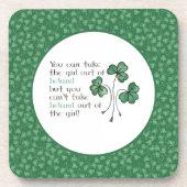 Groene Shamrocks Irish Girl Quote Set Onderzetters (Voorkant)