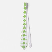 Groene Shamrocks klaver polka stippen patroon wit Stropdas (Voorkant)