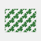 Groene Shamrocks Klaverpatroon St. Patrick's Day Fleece Deken (Voorkant (Horizontaal))