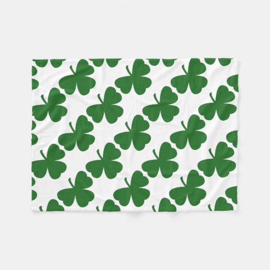 Groene Shamrocks Klaverpatroon St. Patrick's Day Fleece Deken (Voorkant (Horizontaal))