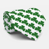 Groene Shamrocks Klaverpatroon St. Patrick's Day Stropdas (Opgerold)