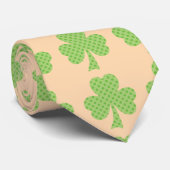 Groene Shamrocks klavers polka dots patroon sinaas Stropdas (Opgerold)