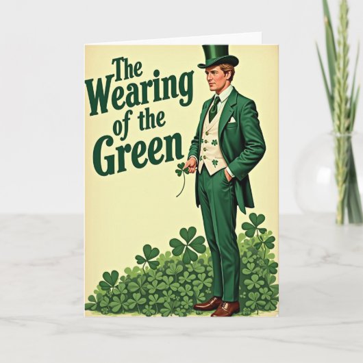 Groene Shamrocks Man Kaart (Voorkant)