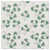  groene shamrocks op White Pattern Fabric Stof (Close Up)