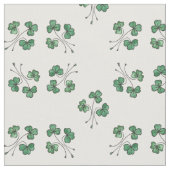  groene shamrocks op White Pattern Fabric Stof (Close Up)