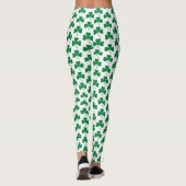 Groene Shamrocks op wit, St. Patrick's Day Leggings (Achterkant)