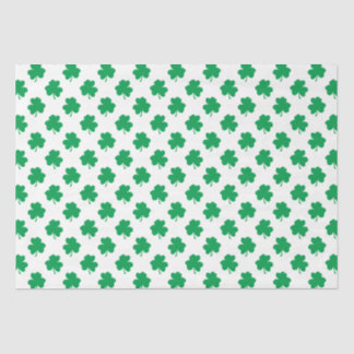 Groene Shamrocks op Witte St.Patrick's Dag Klaver Tissuepapier