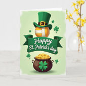 Groene Shamrocks Patroonkaart Kaart (Gele Bloem)