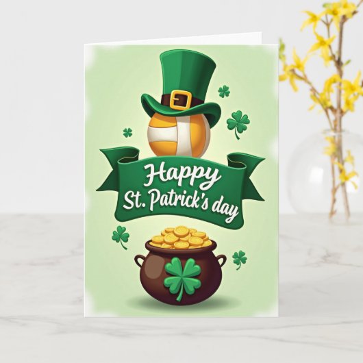 Groene Shamrocks Patroonkaart Kaart (Gele Bloem)