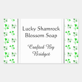 Groene Shamrocks Pattern Aangepaste zeepstickers Rechthoekige Sticker