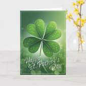 Groene Shamrocks Prettig St. Patrick's Dag (8) c Kaart (Gele Bloem)