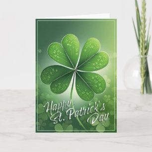 Groene Shamrocks Prettig St. Patrick's Dag (8) c Kaart