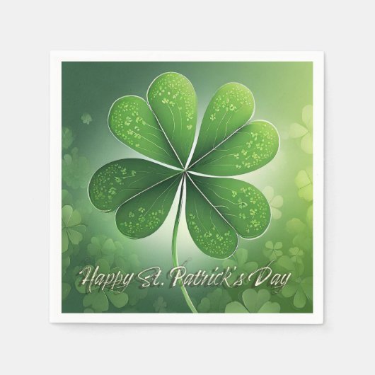 Groene Shamrocks Prettig St. Patrick's Dag (8) c Servet (Voorkant)