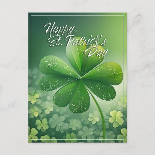 Groene Shamrocks Prettige St. Patrick's Dag (7) c Feestdagenkaart (Voorkant)