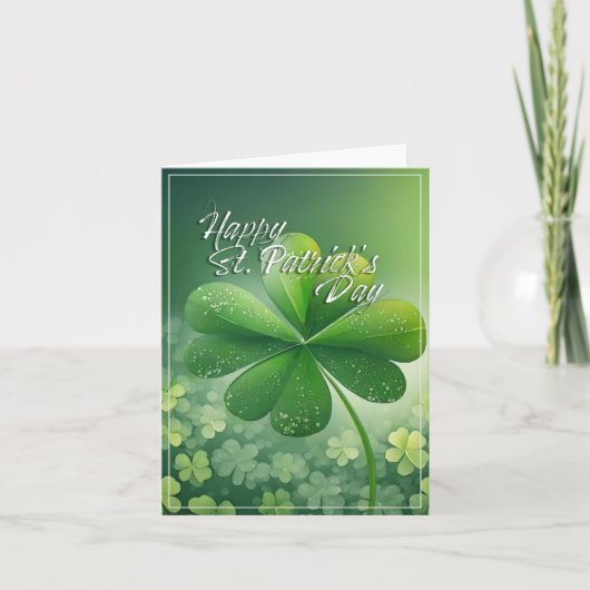 Groene Shamrocks Prettige St. Patrick's Dag (7) c Kaart (Voorkant)
