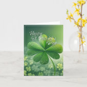 Groene Shamrocks Prettige St. Patrick's Dag (7) c Kaart (Gele Bloem)