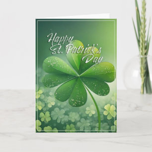 Groene Shamrocks Prettige St. Patrick's Dag (7) c Kaart