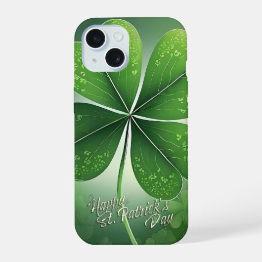 Groene Shamrocks Prettige St. Patrick's Dag (8) c iPhone 15 Case (Achterkant)