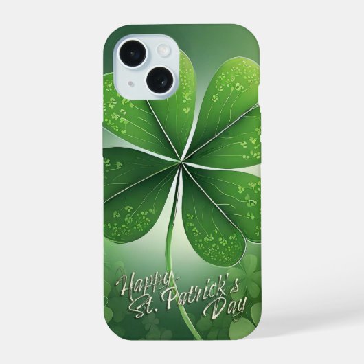 Groene Shamrocks Prettige St. Patrick's Dag (8) c iPhone 15 Case (Achterkant)