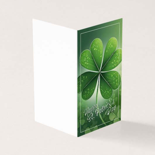 Groene Shamrocks Prettige St. Patrick's Dag (8) c Kaart (Buitenkant)