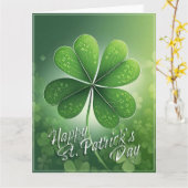 Groene Shamrocks Prettige St. Patrick's Dag (8) c Kaart (Gele Bloem)