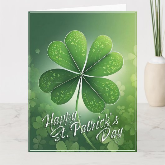 Groene Shamrocks Prettige St. Patrick's Dag (8) c Kaart (Voorkant)