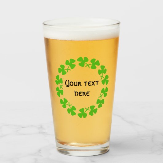 Groene Shamrocks-rand Tekstmetaal-versiering toevo Glas (Voorkant gevuld)