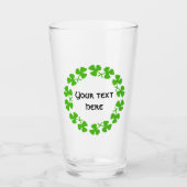 Groene Shamrocks-rand Tekstmetaal-versiering toevo Glas (Voorkant)
