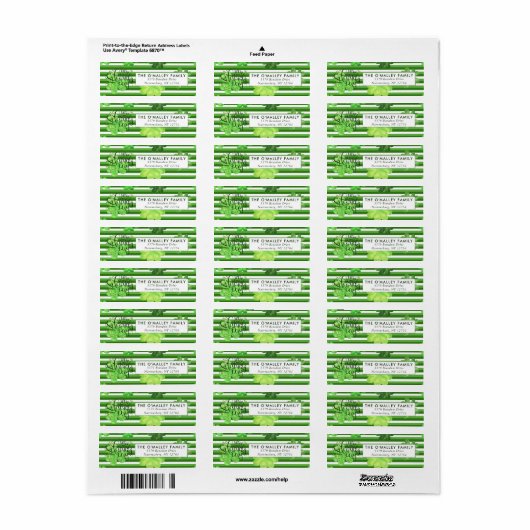 Groene Shamrocks | Retouradres St. Patrick's Day Etiket (Full Sheet)