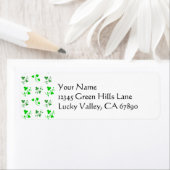 Groene Shamrocks - Sjabloon Eigen adreslabel Etiket (Insitu)