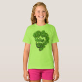Groene Shamrocks sprankelende glitterharten Shaint T-shirt (Voorkant volledig)