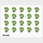 Groene Shamrocks sprankelende harten bij Patty Sha Ronde Sticker (Vel)