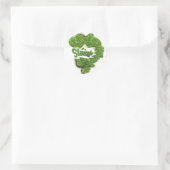 Groene Shamrocks sprankelende harten bij Patty Sha Ronde Sticker (Tas)