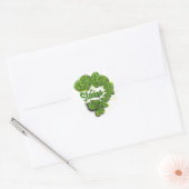 Groene Shamrocks sprankelende harten bij Patty Sha Ronde Sticker (Envelop)