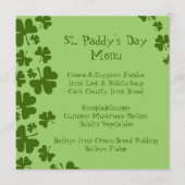 Groene Shamrocks St. Paddy's Day Menu (Voorkant)