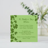 Groene Shamrocks St. Paddy's Day Menu (Staand voorkant)