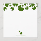 Groene Shamrocks St. Paddy's Day Menu (Achterkant)