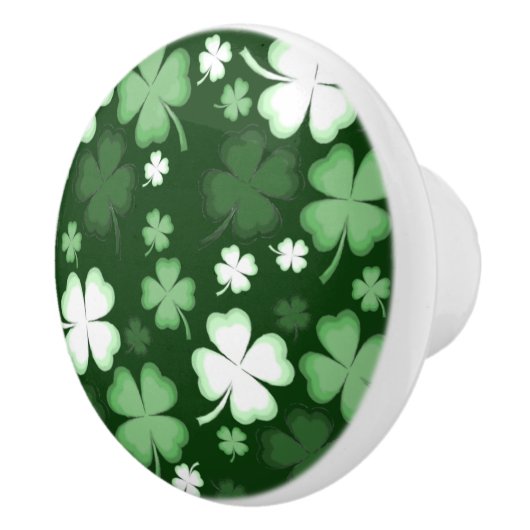 Groene Shamrocks, St. Patrick's Dag Keramische Knop (Rechts)