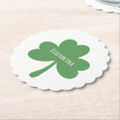 Groene Shamrocks St. Patrick's Day Aangepaste Naam Kartonnen Onderzetters (Gekanteld)