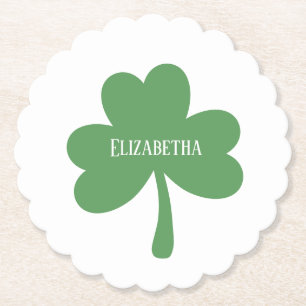 Groene Shamrocks St. Patrick's Day Aangepaste Naam Kartonnen Onderzetters