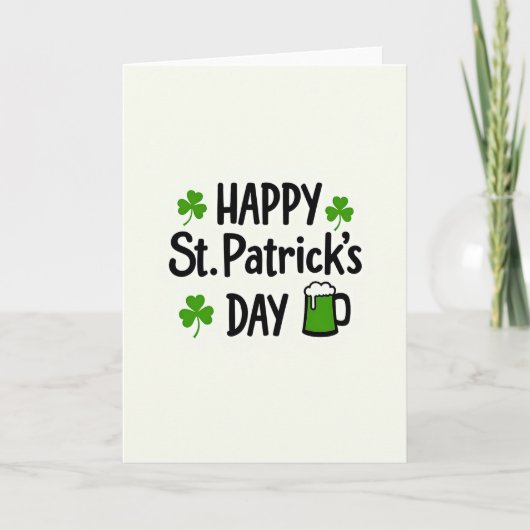 Groene Shamrocks St. Patrick's kaart (Voorkant)