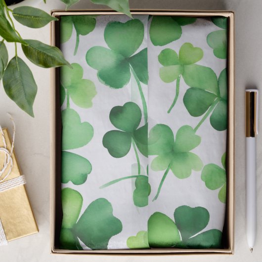 Groene Shamrocks Tissuepapier