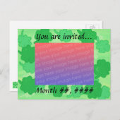 Groene Shamrocks Trouwfoto Uitnodigingskaart Uitnodiging Briefkaart (Voorkant / Achterkant)