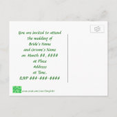Groene Shamrocks Trouwfoto Uitnodigingskaart Uitnodiging Briefkaart (Achterkant)