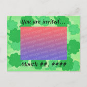 Groene Shamrocks Trouwfoto Uitnodigingskaart Uitnodiging Briefkaart (Voorkant)